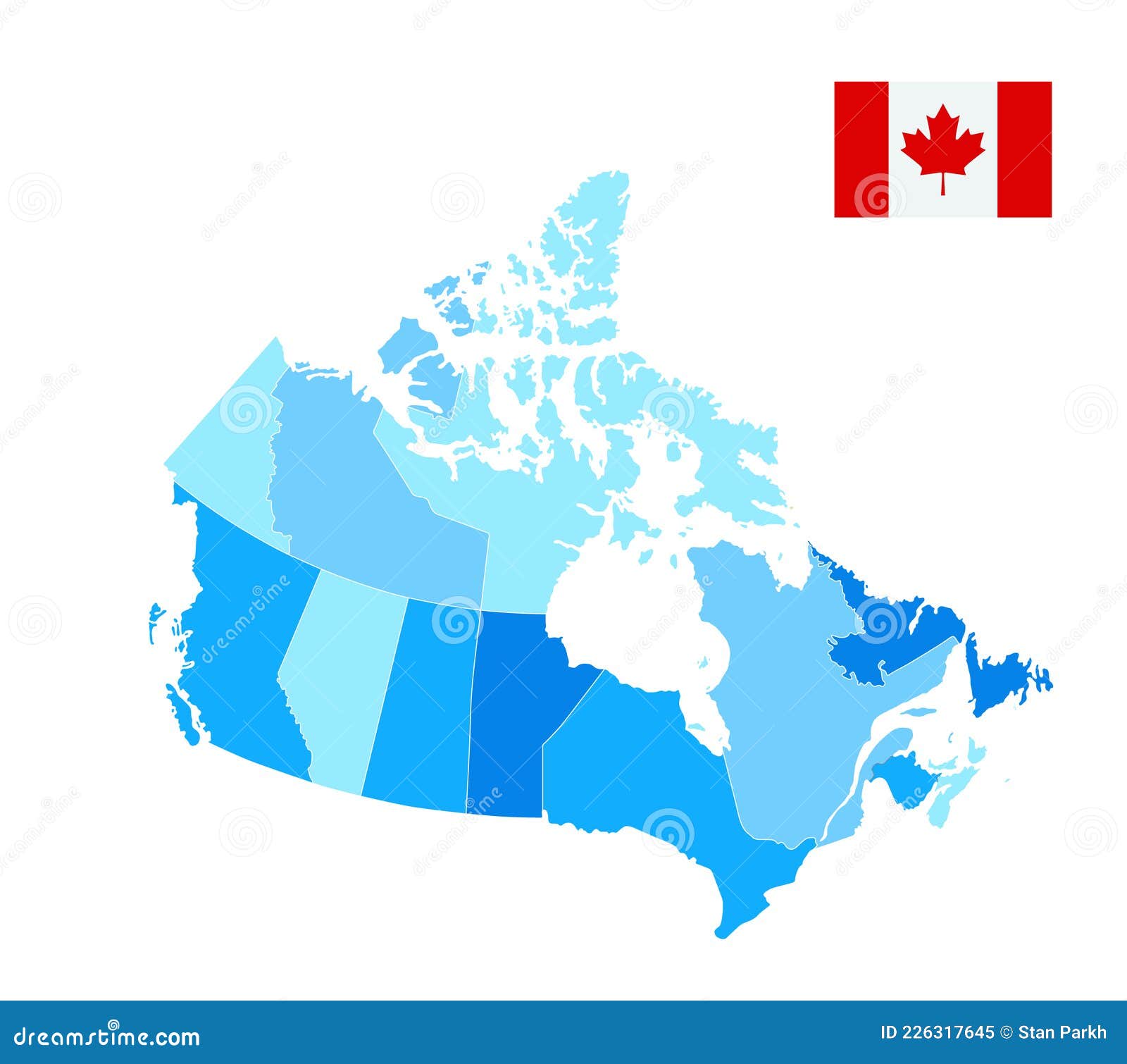 Canada Map Cutout on White. No Text Stock Vector - Illustration of
