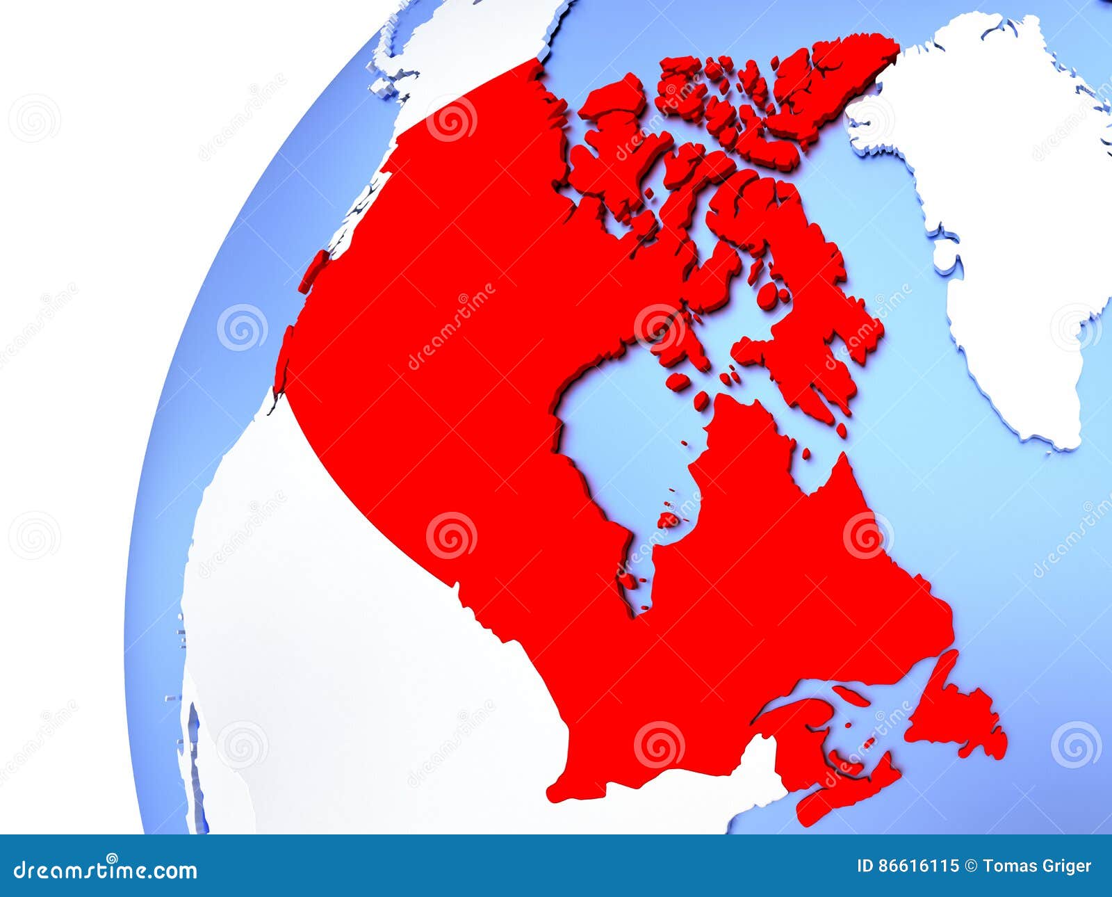 Canada on Modern Shiny Globe Stock Illustration - Illustration of