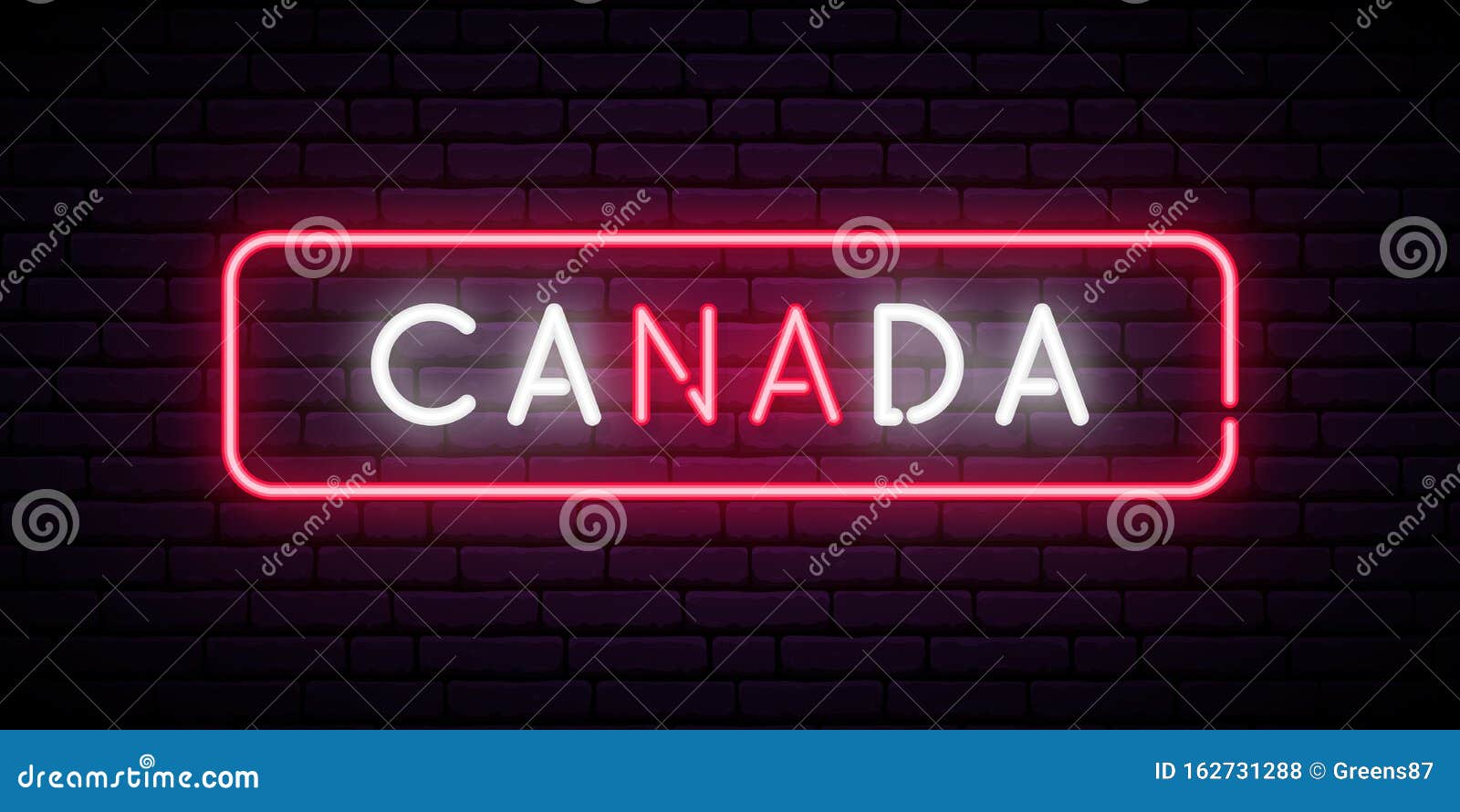 Canada Neon Sign. Bright Light Signboard Stock Vector Illustration of