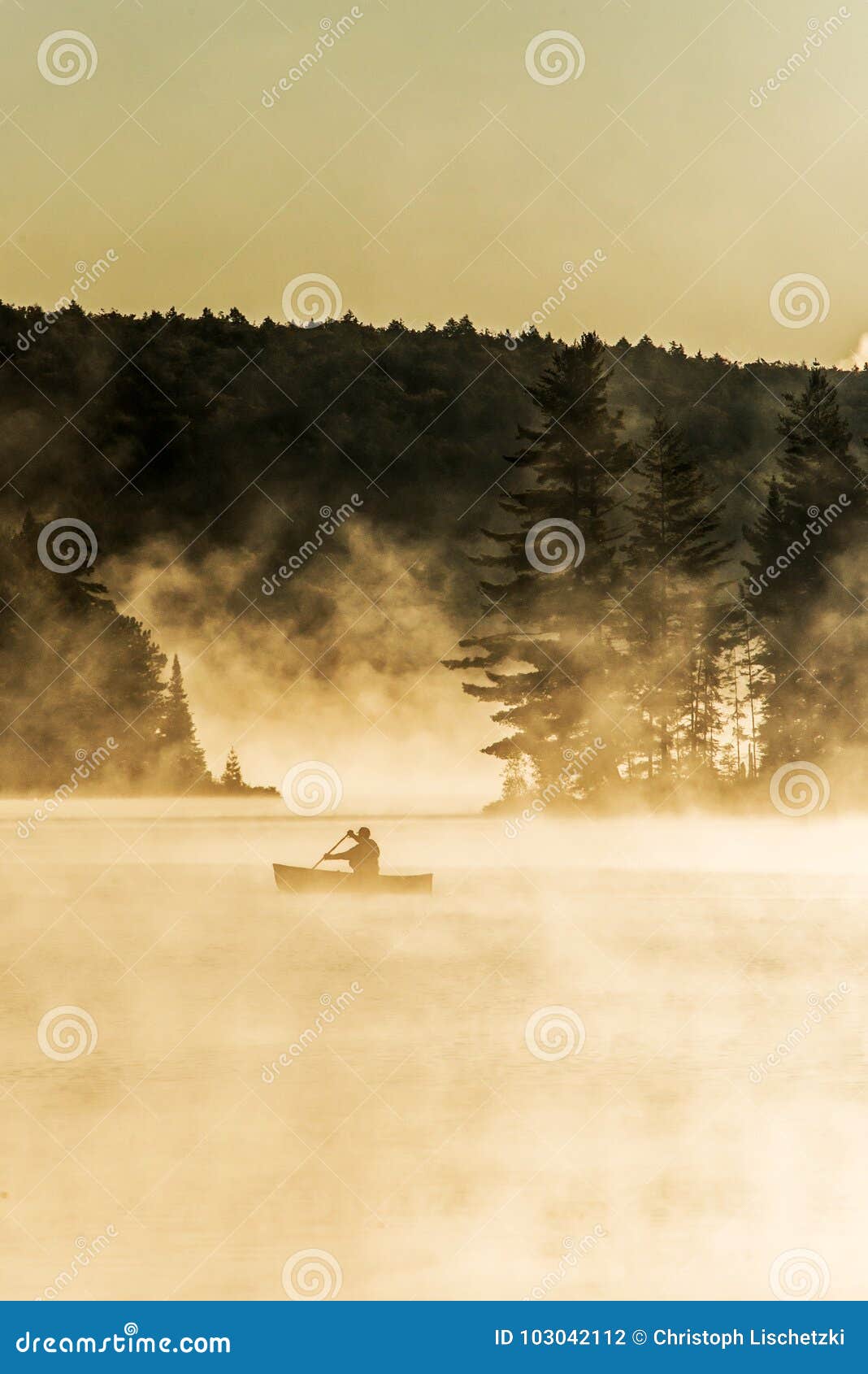 canada ontario lake of two rivers canoe canoes foggy water