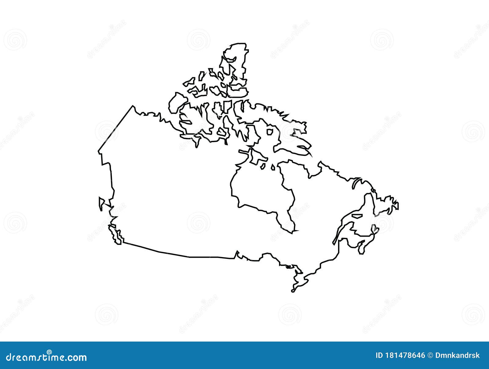 Canada Outline Map National Borders Country Shape Stock Vector -  Illustration of land, flag: 181478646