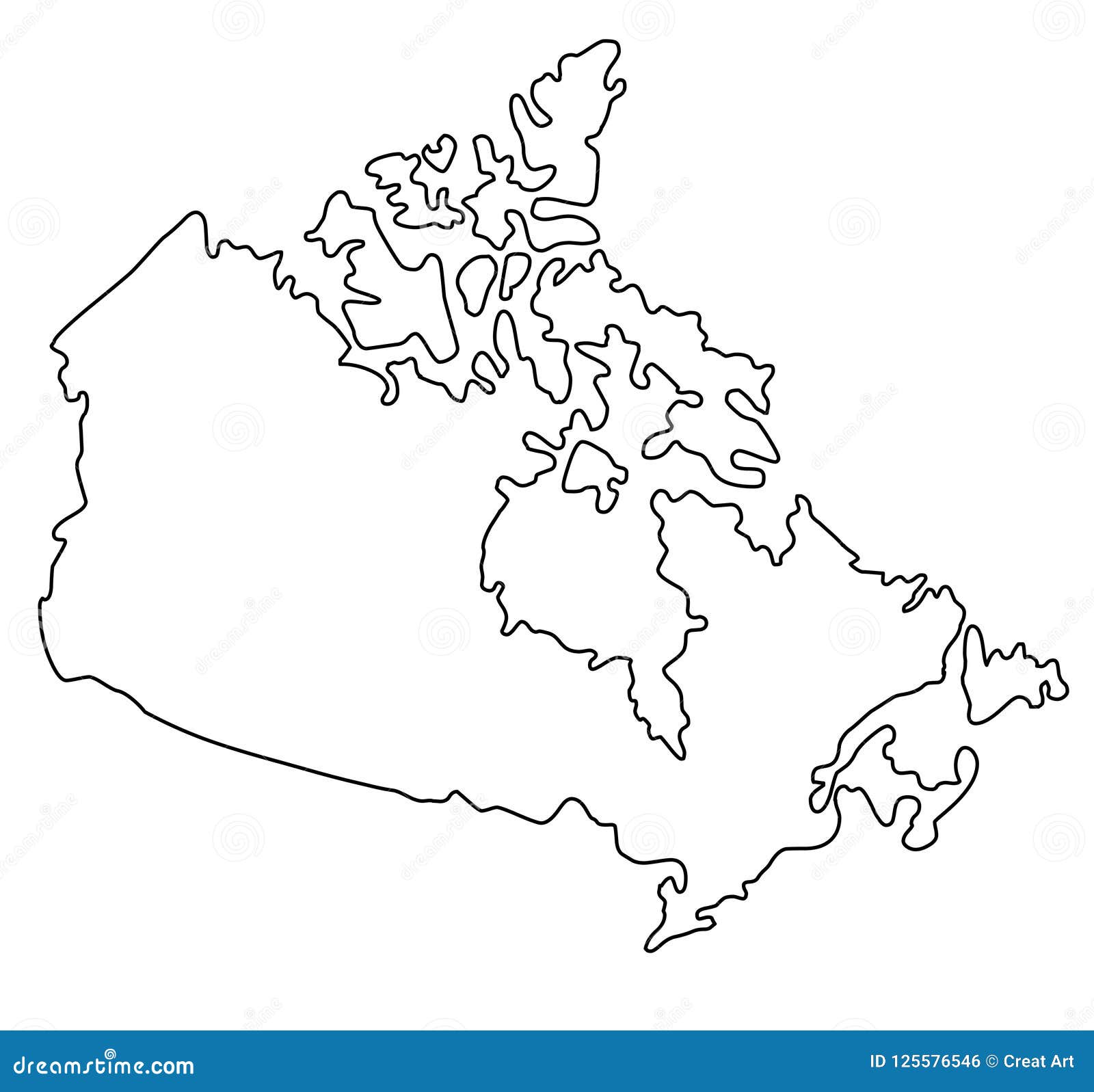 Canada Outline Map Vector Illustration Stock Vector - Illustration of