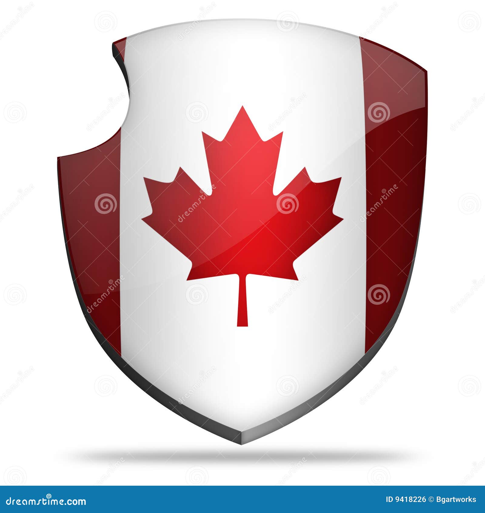 Canada shield stock illustration. Illustration of flag 9418226