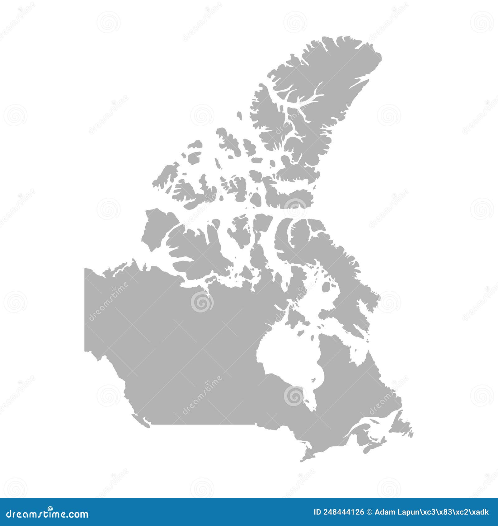Canada Vector Map Isolated on White Background Stock Vector