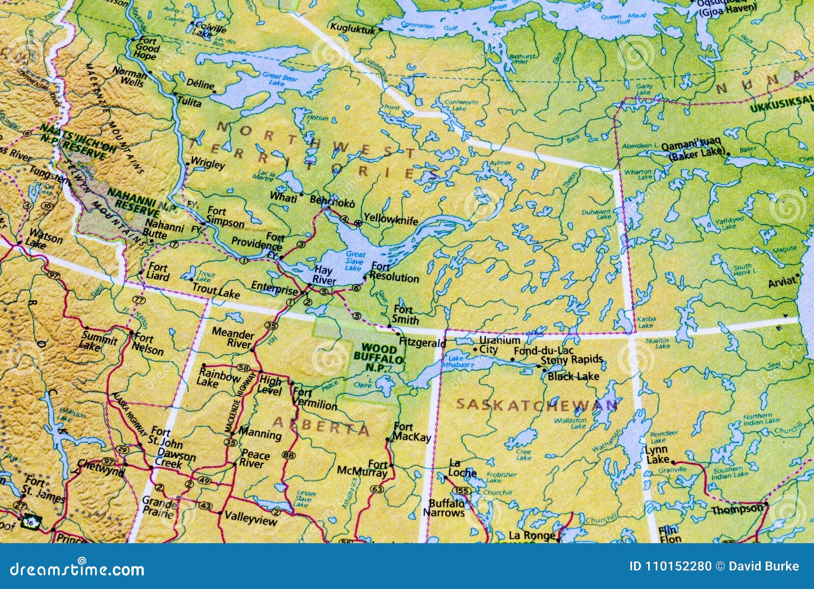 canada america road map atlas travel northwest territory