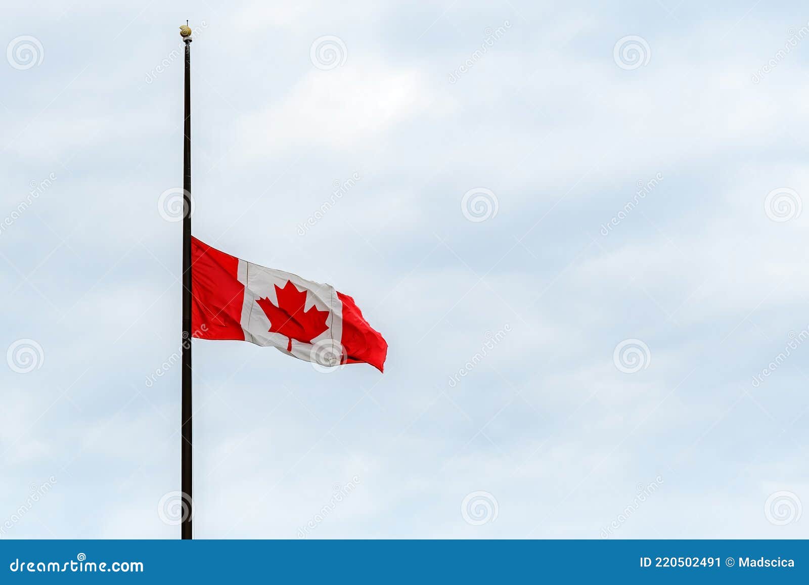 canadian flag at half mast