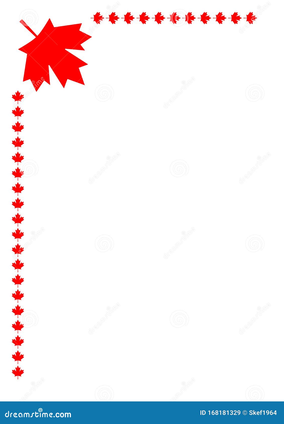 Canadian Flag Symbolism Red Leaf Corner Frame. Stock Vector