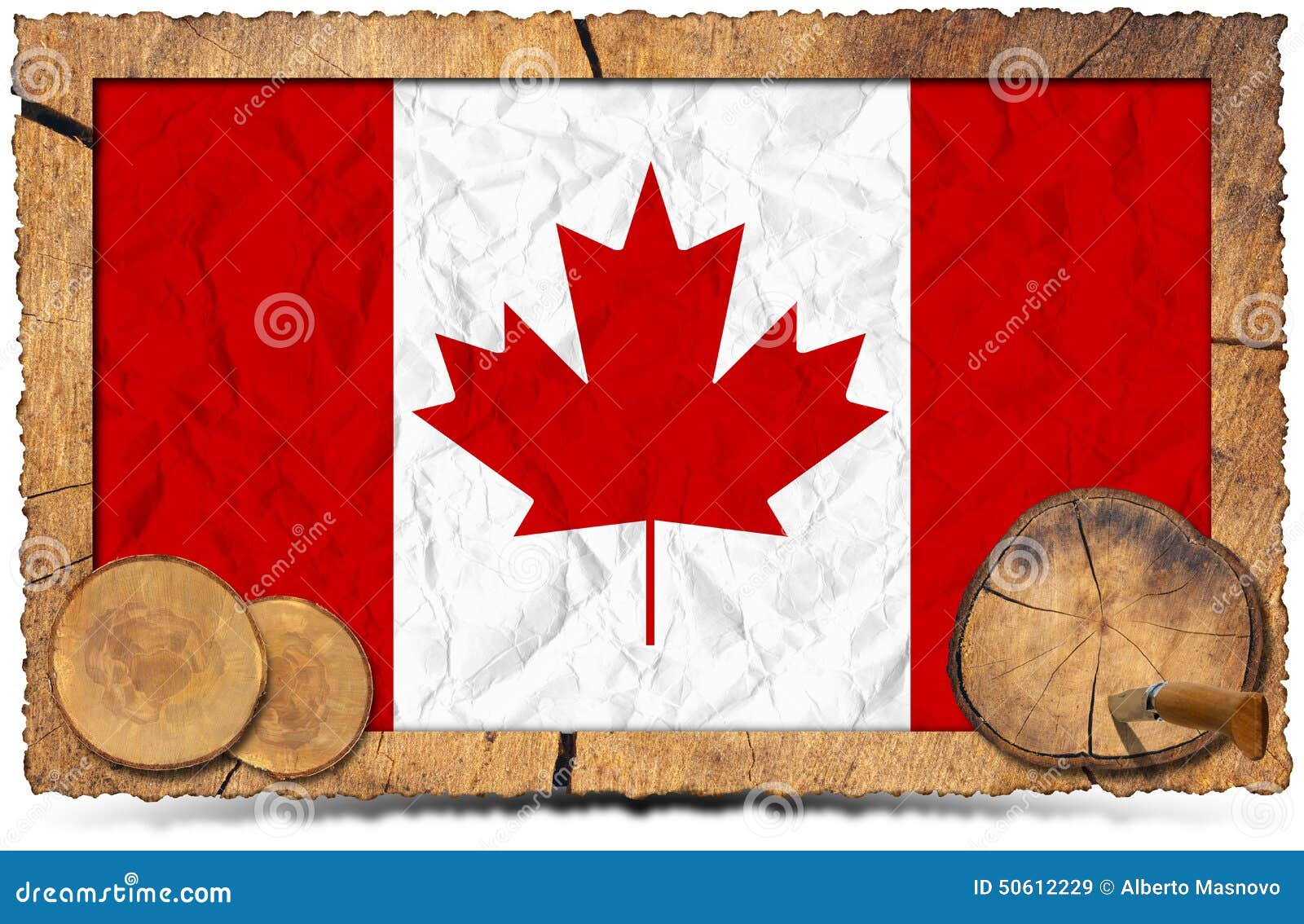 Canadian Flag On Wooden Photo Frame Stock Illustration Illustration