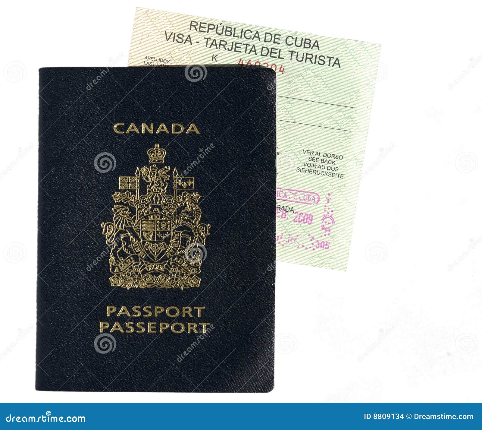 Canadian Passport and Cuban Visa Stock Photo Image of travel