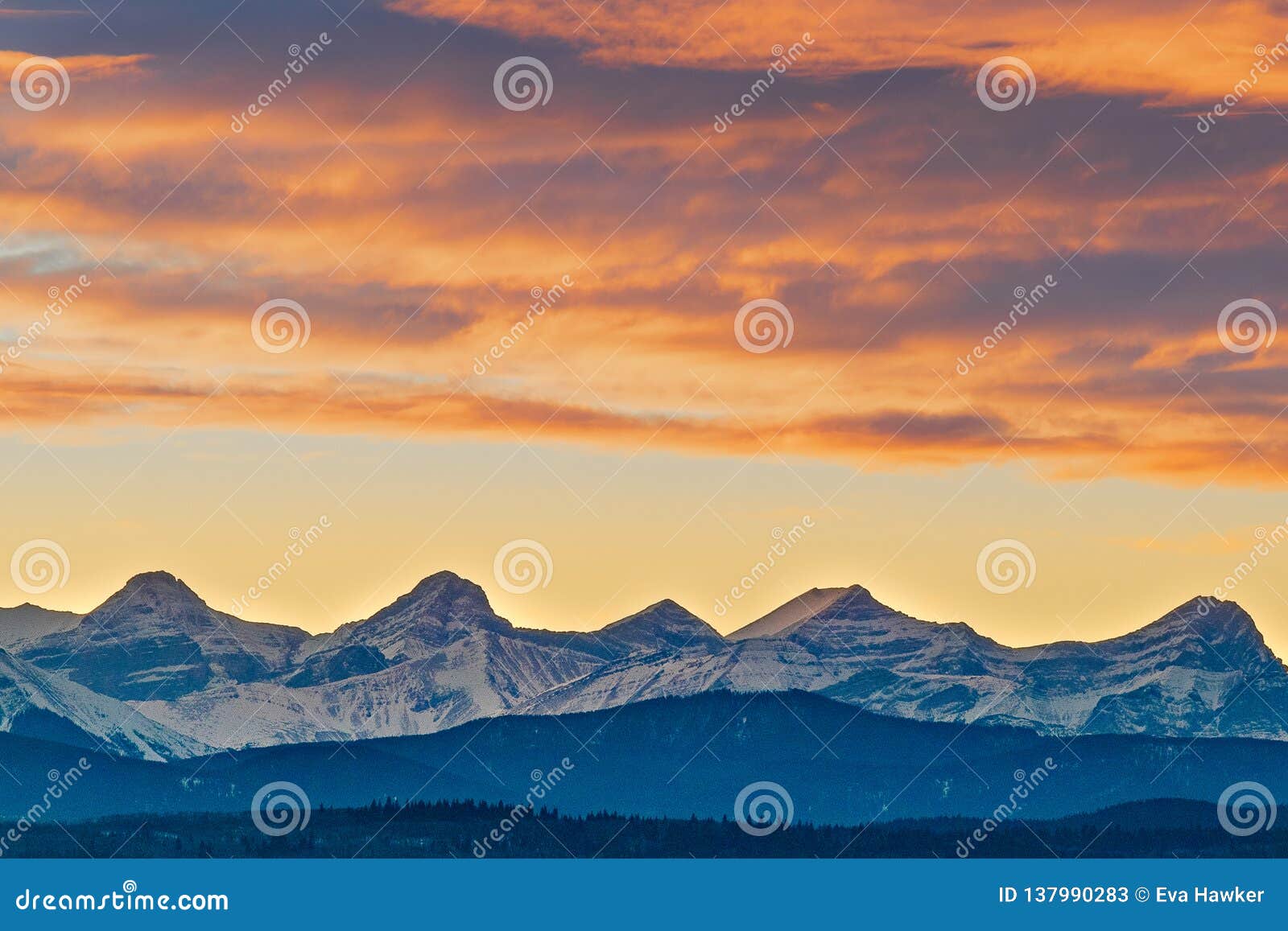 canadian rockies sunset outside calgary, alberta, canada