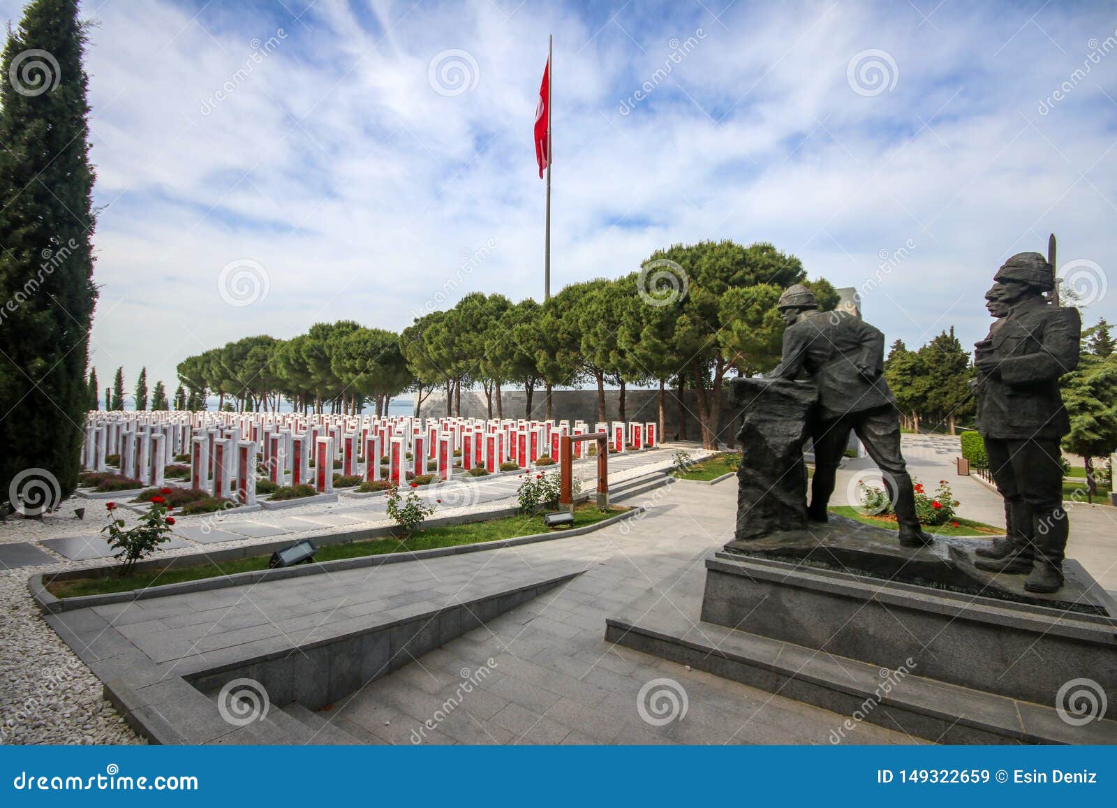 Canakkale, Turquie - 26 mai 2019 : Le cimetière militaire commémoratif de martyres de Canakkale est un mémorial de guerre commémorant le service des soldats environ turcs qui ont participé à la bataille de Gallipoli