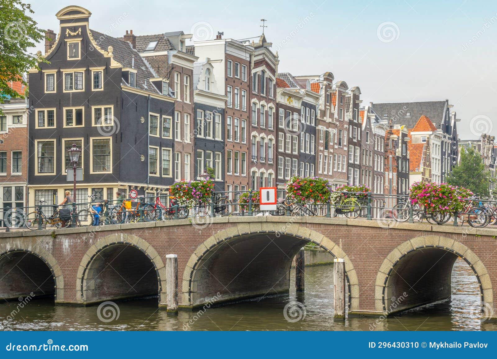 Canal of Amsterdam and Stone Bridge Stock Photo Image of traditional