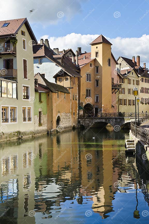 Canal annecy stock photo. Image of light, tower, tourists - 26506282