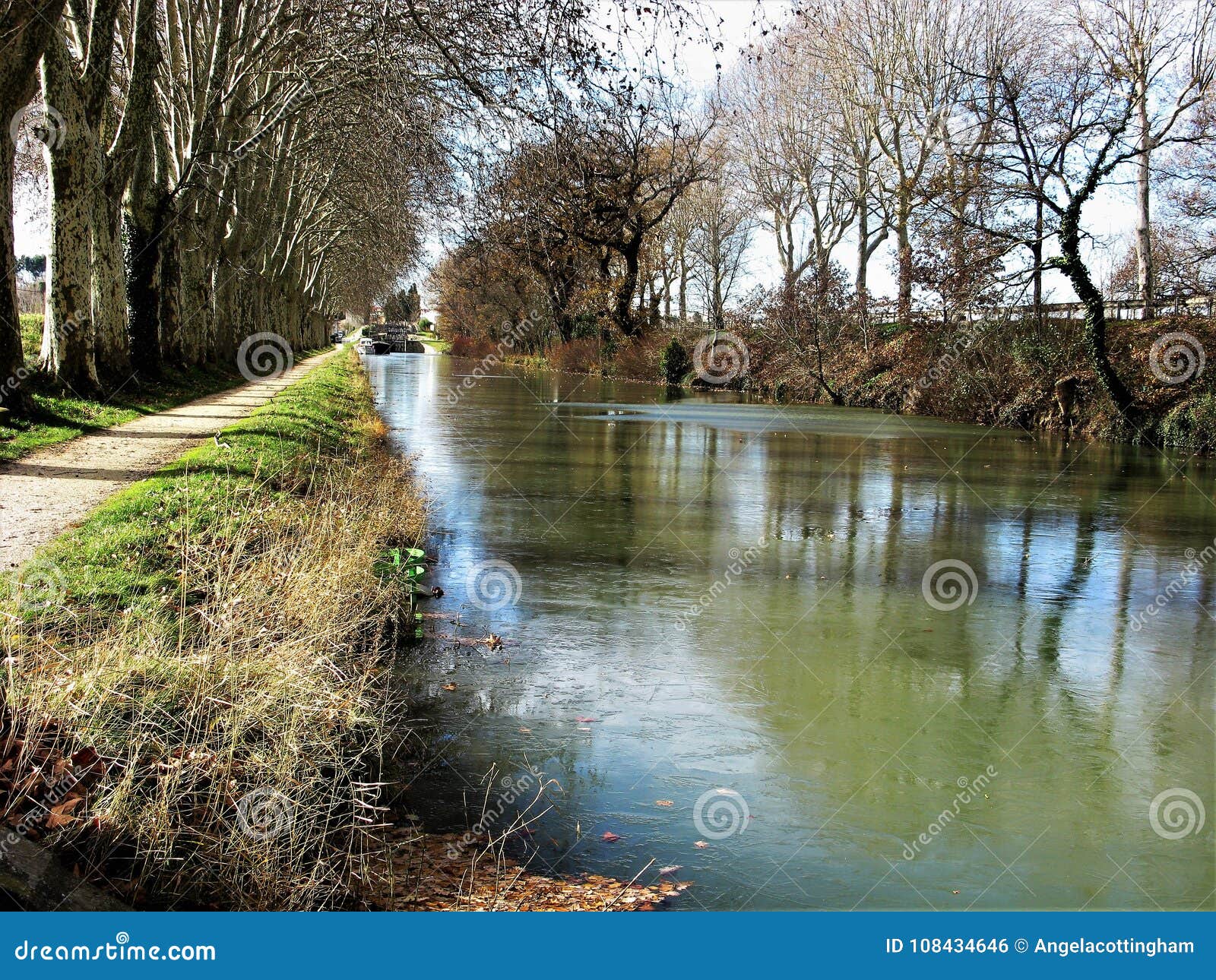 Canal Du Midi in Carcassonne in De Winter Stock Foto - Image of ...