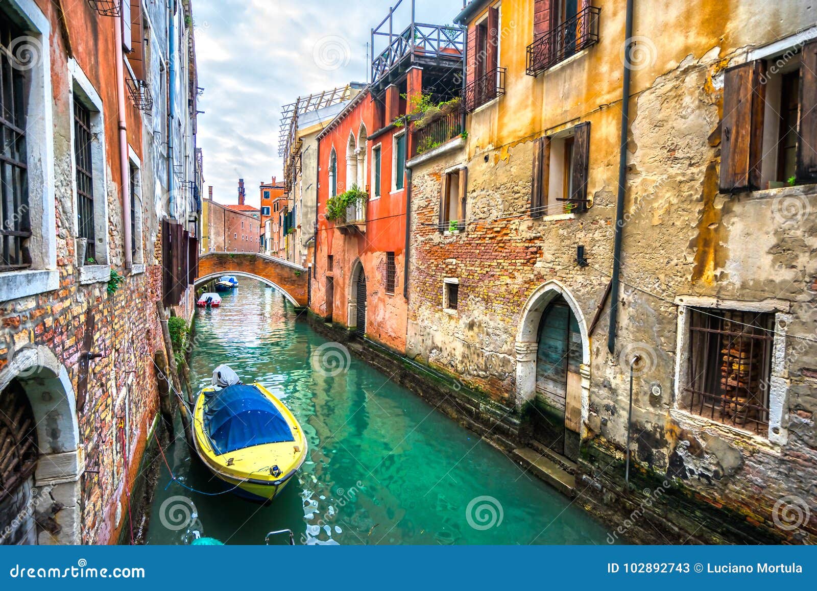 Canal with Gondolas, Venice, Italy Stock Image - Image of gondolas ...