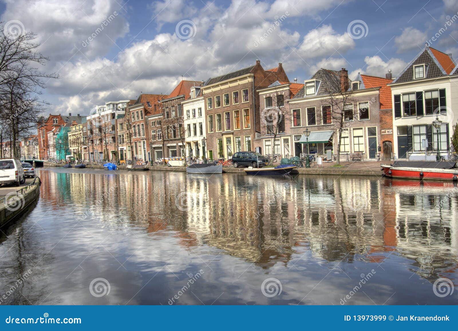 canal in leiden, holland