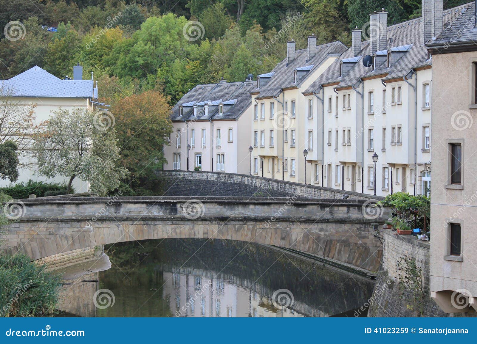 architecture of old part of city luxembourg - bridge over alzette river