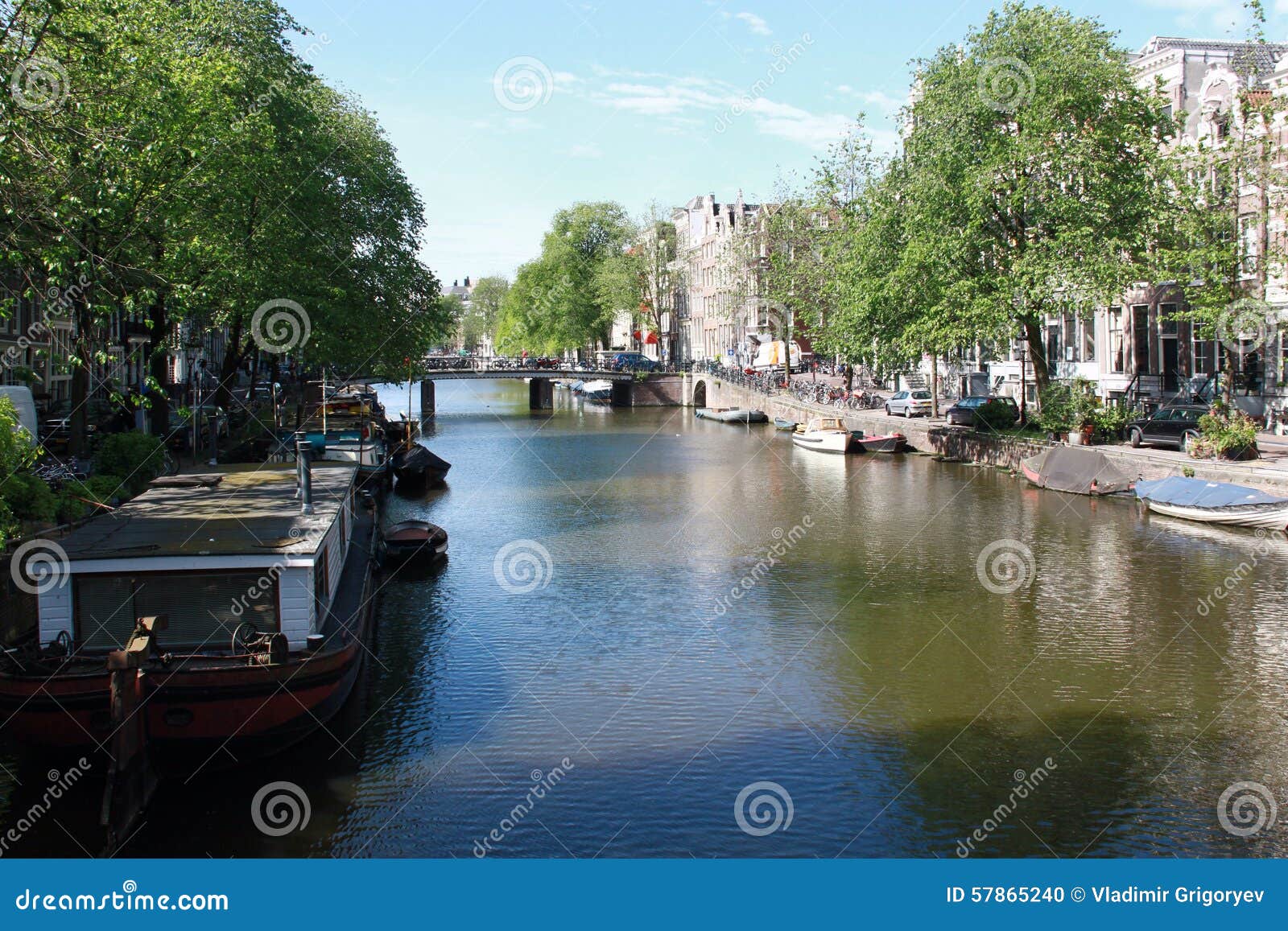 The canals of Amsterdam stock photo. Image of walking - 57865240