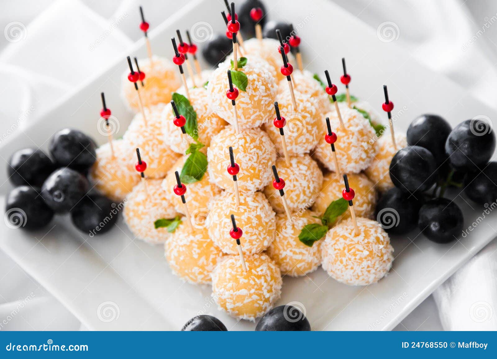 canape with coconut crumb