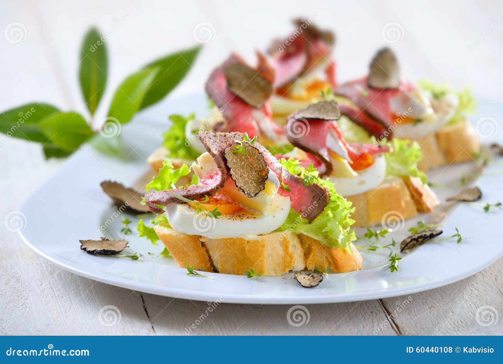 Canapes with Roast Beef and Truffles Stock Photo - Image of cuisine ...