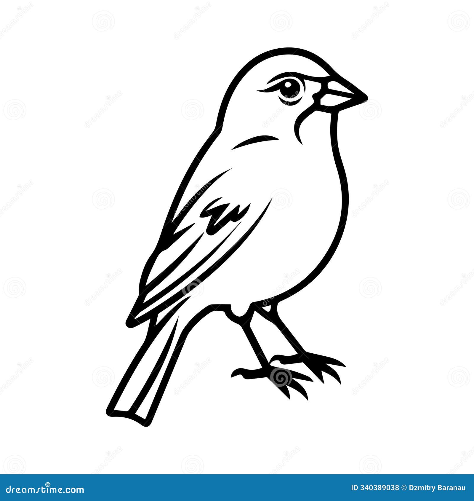 canary icon or modern line .  line art and icon  with bold outline. black and white pixel perfect minimalistic