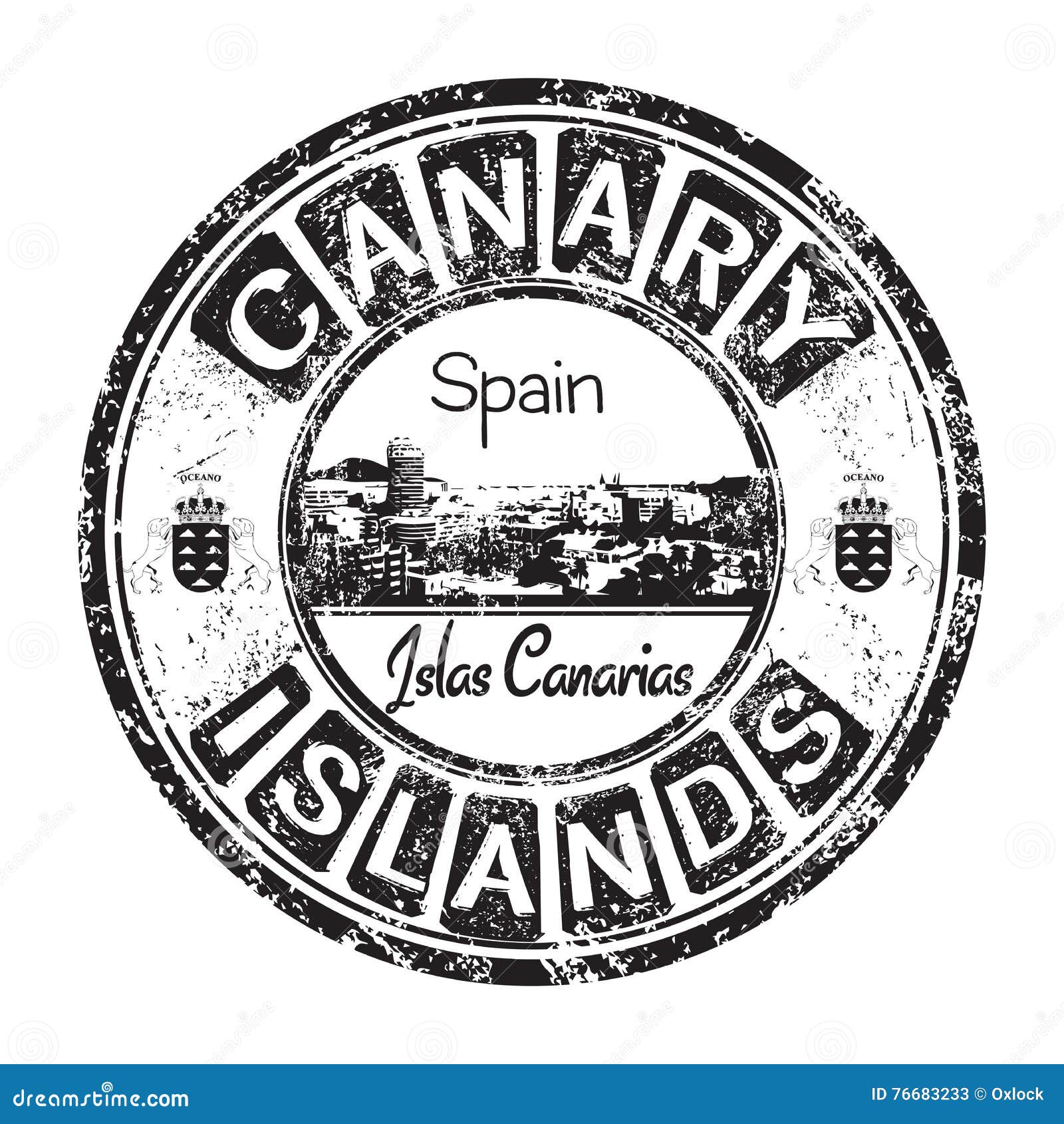 Canary Islands Grunge Rubber Stamp Stock Vector Illustration of stamp