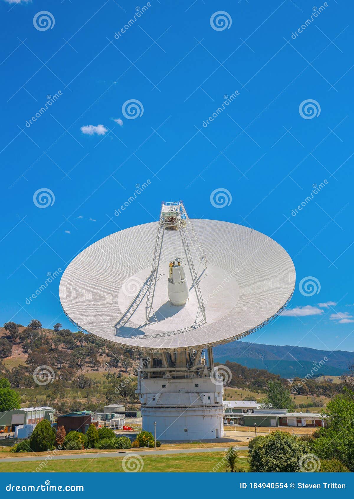 Front View of a Big Dish Antenna at the Canberra Deep Space