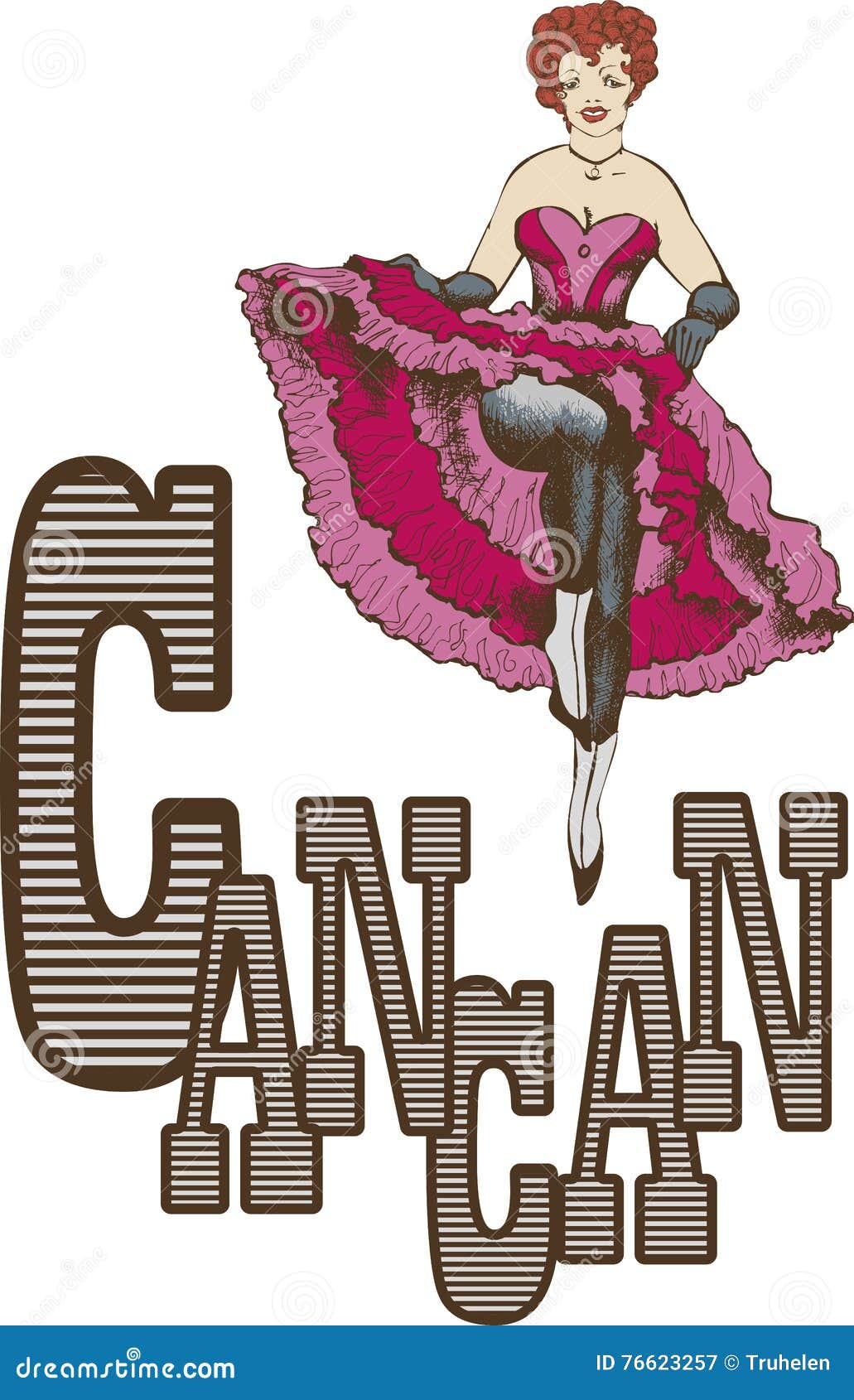Cancan dancer stock vector. Illustration of music, heel - 76623257