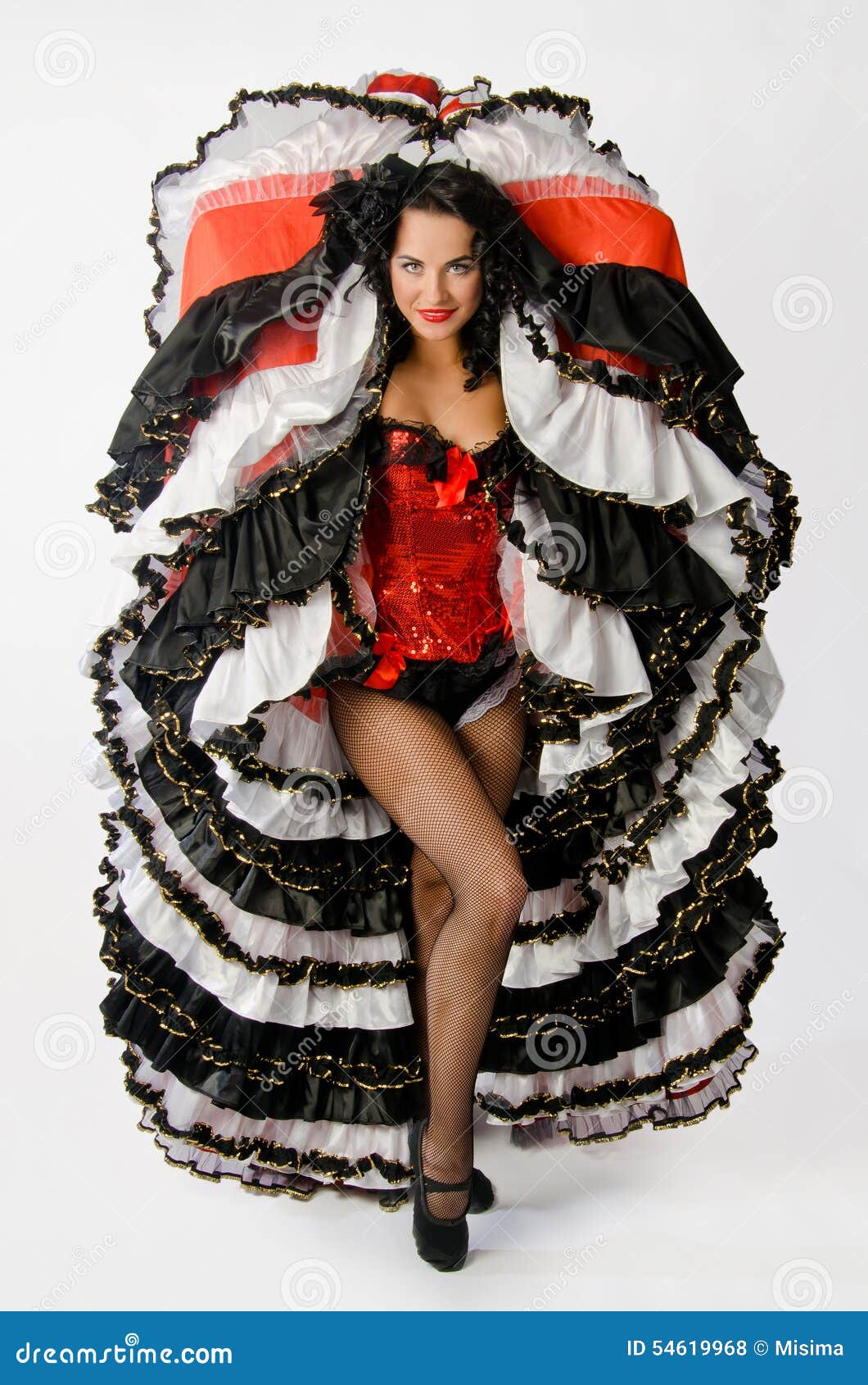 Cancan dancers in beautiful dresses Stock Photo by ©truhelen.mail