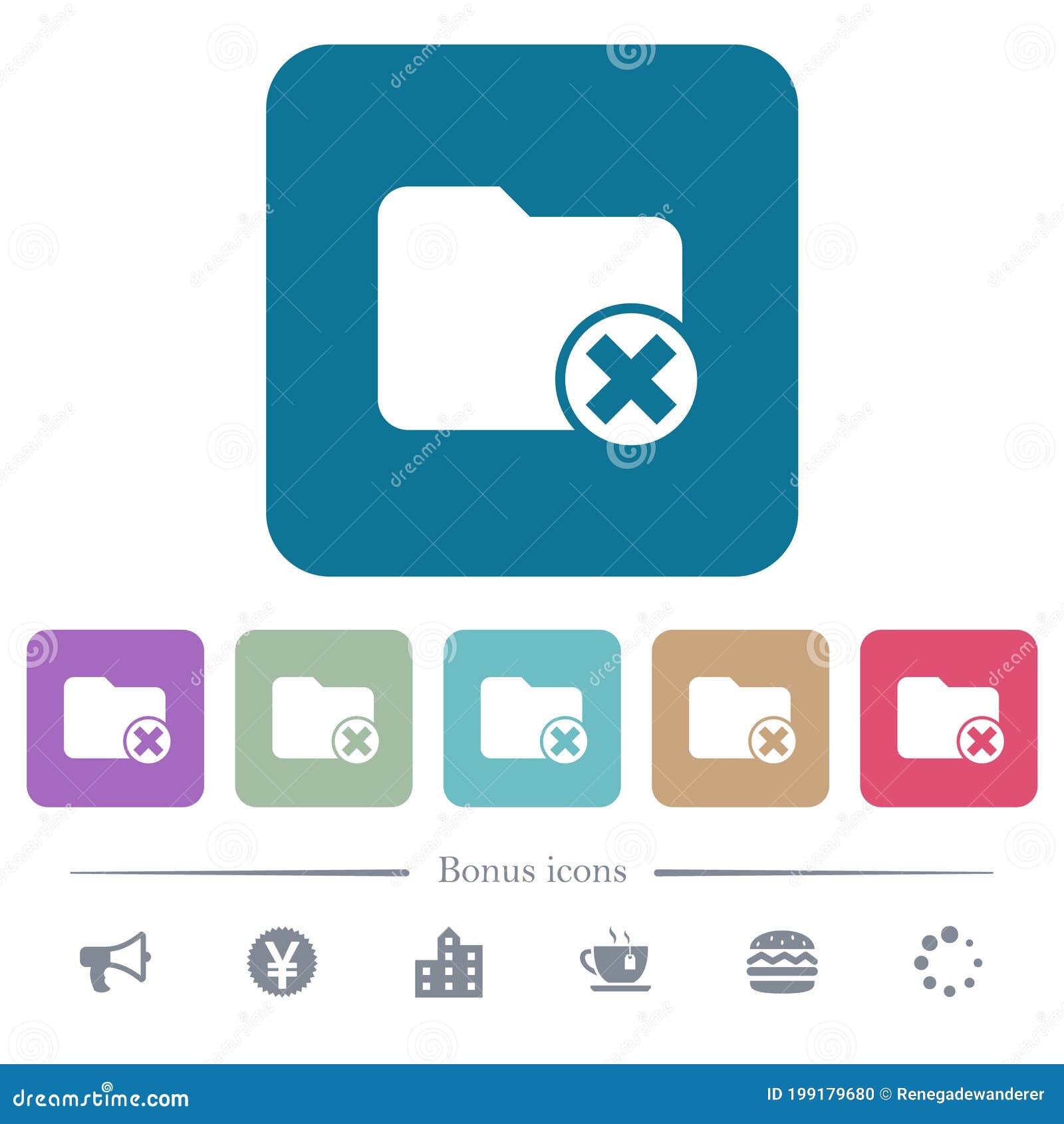 cancel directory flat icons on color rounded square backgrounds