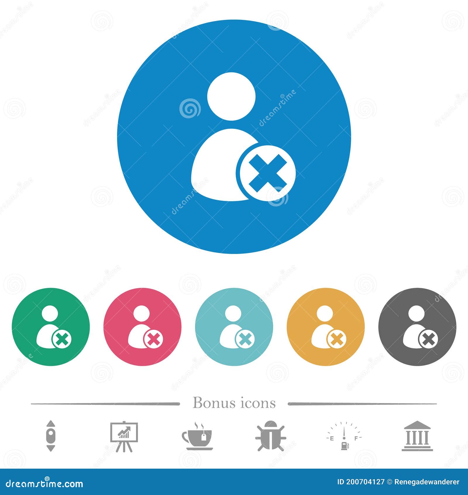 cancel user account flat round icons