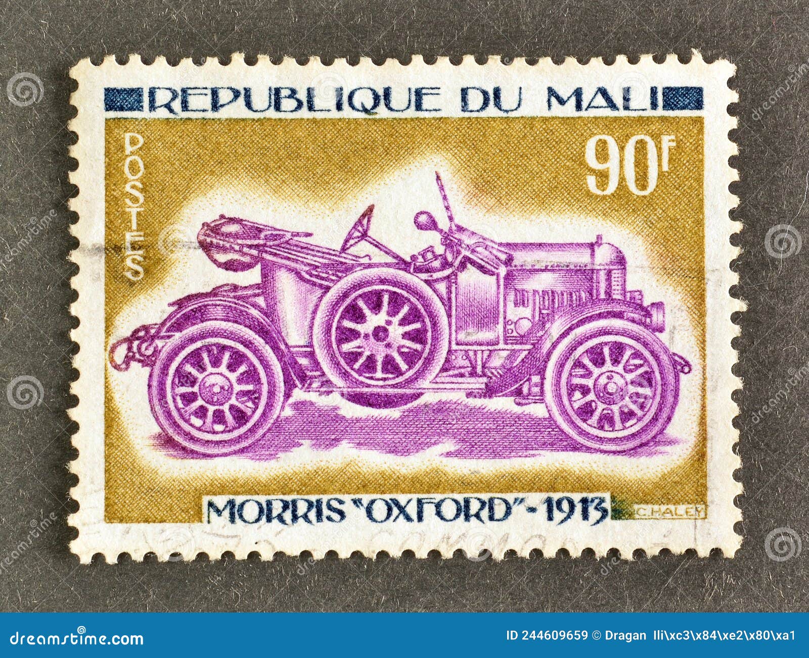 Cancelled Postage Stamp Printed by Mali, that Shows Morris Oxford from