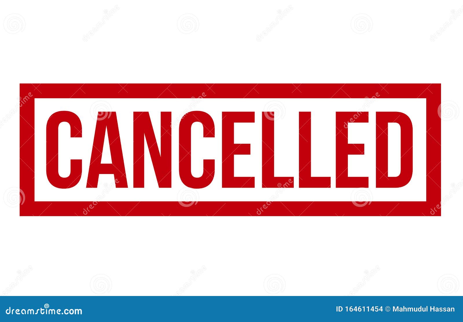Cancelled Rubber Stamp on White Background, Vector Illustration Stock