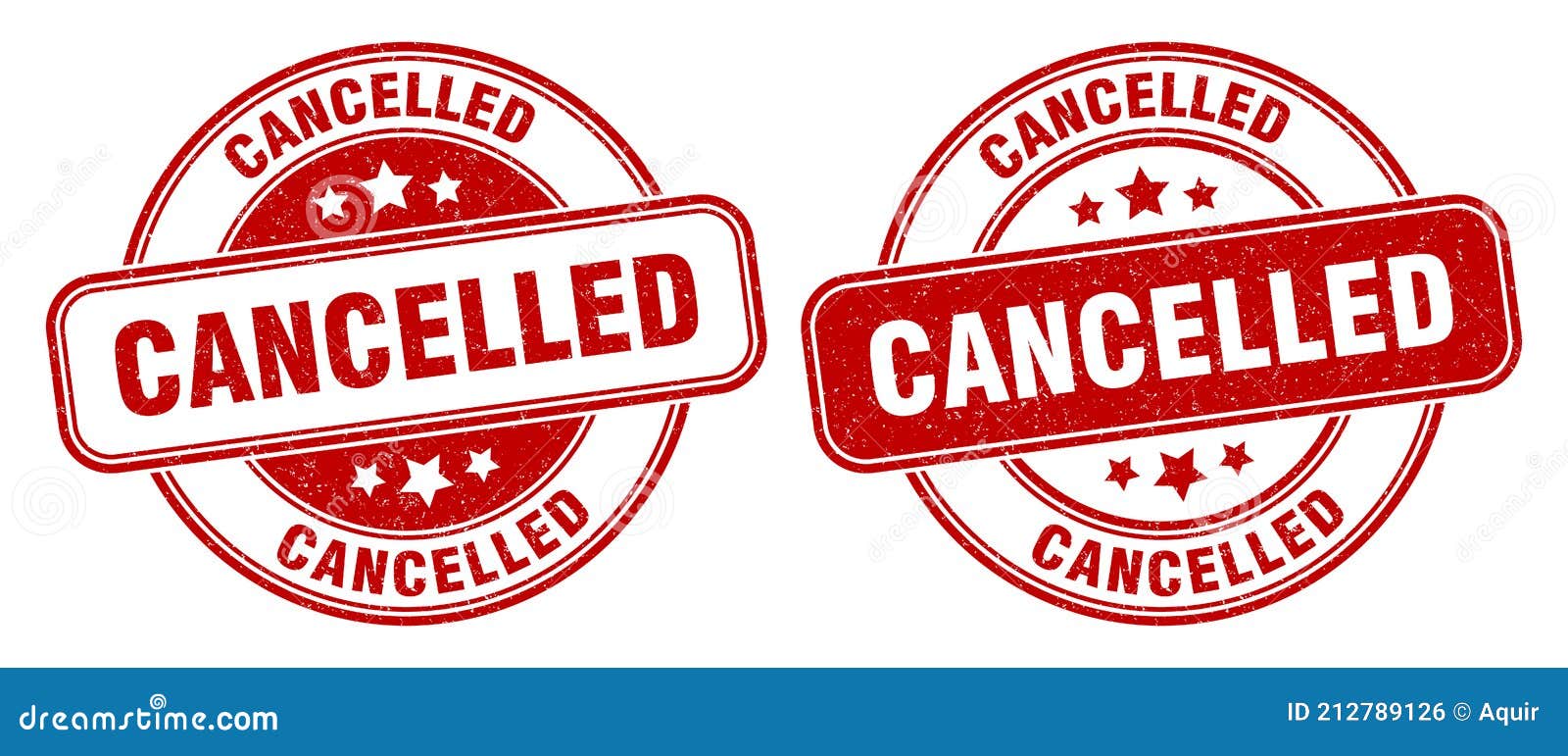 Cancelled Stamp. Cancelled Label. Round Grunge Sign Stock Vector