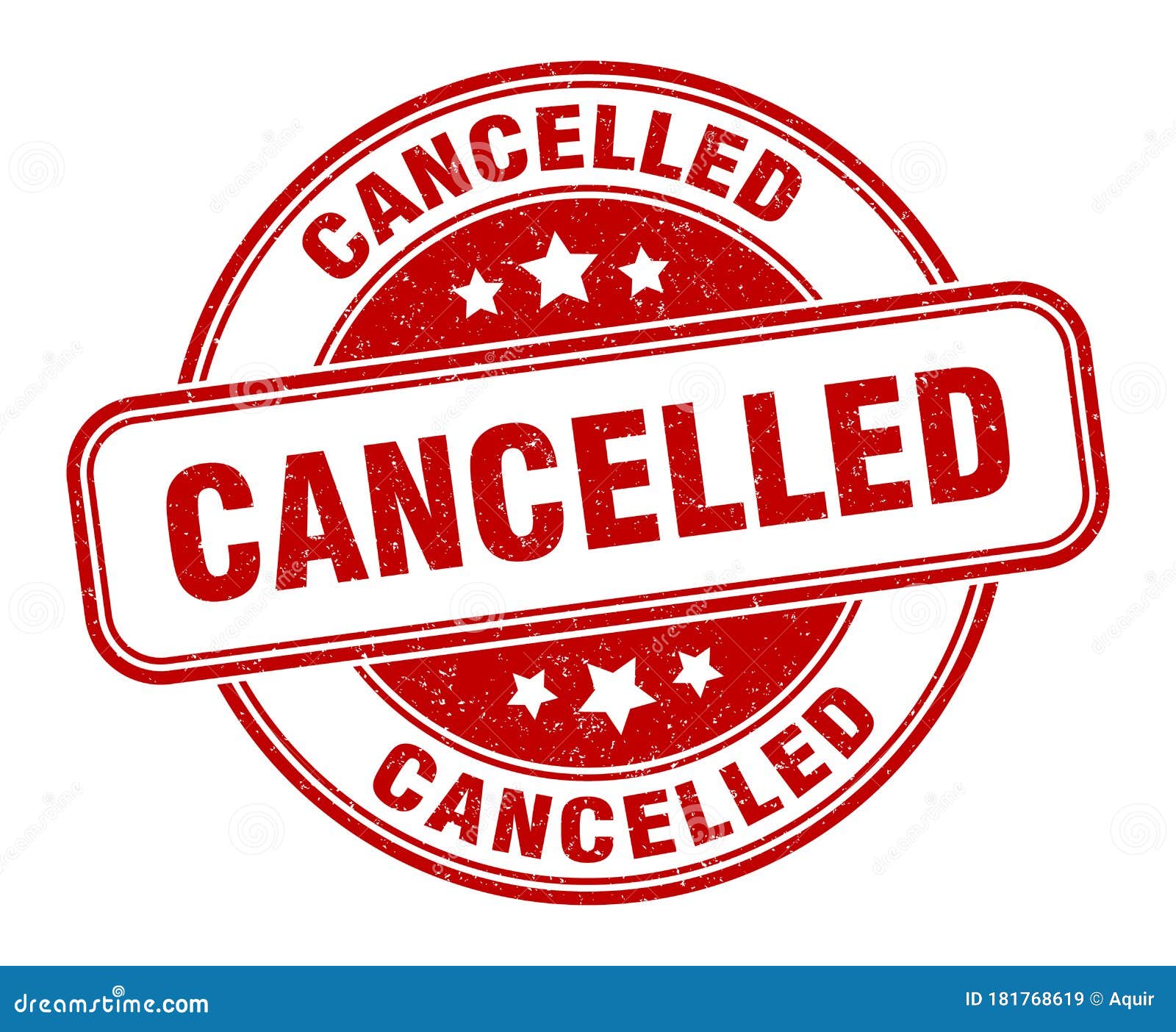 Cancelled Stamp. Cancelled Round Grunge Sign Stock Vector