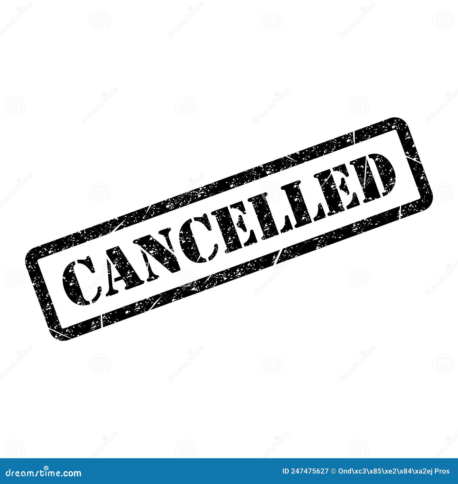 Cancelled Stamp Symbol, Label Sticker Sign Button, Text Banner Vector