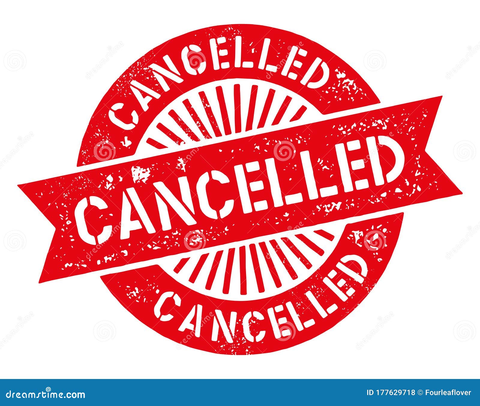 Cancelled Red Stamp on White Background Stock Vector - Illustration of
