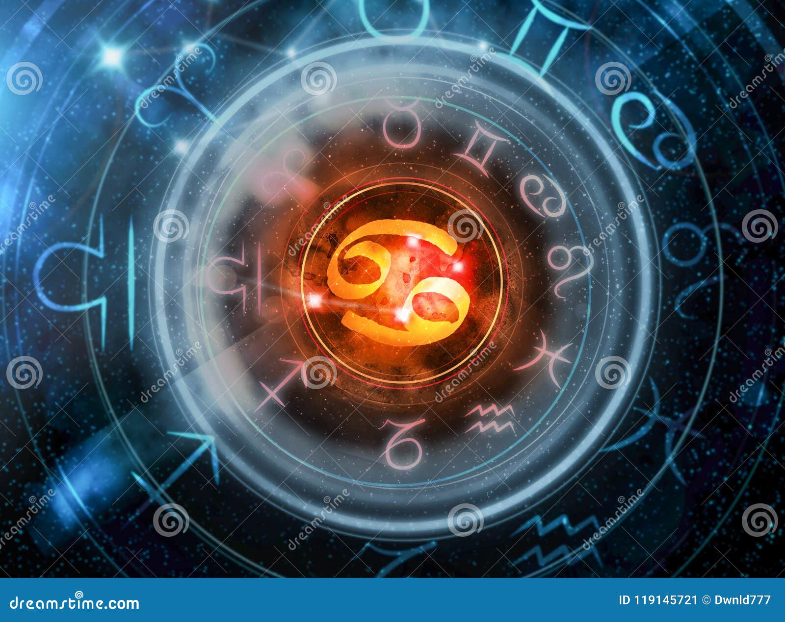 Cancer astrology sign stock image. Image of circle, astrology - 119145721