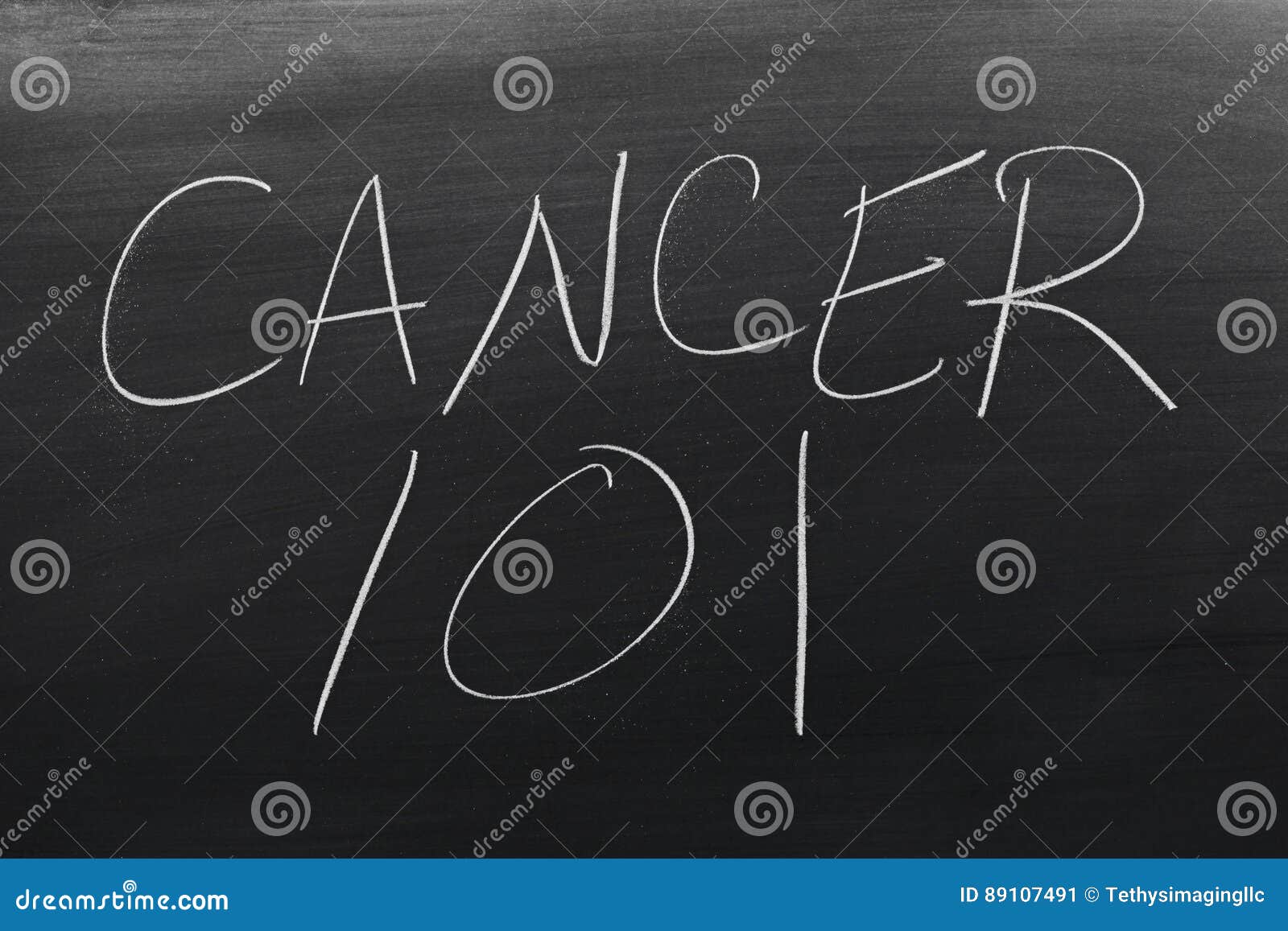 Cancer 101 on a Blackboard stock image. Image of advanced 89107491