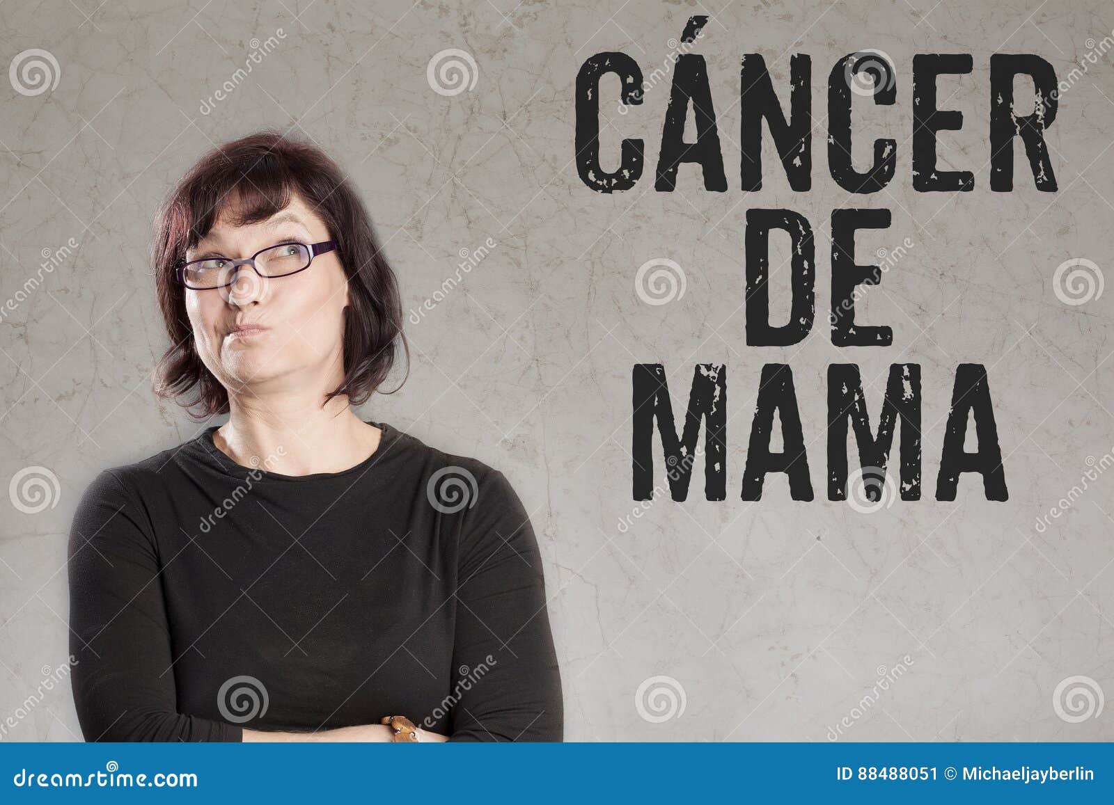 cancer de mama, spanish text for breast cancer woman writing on