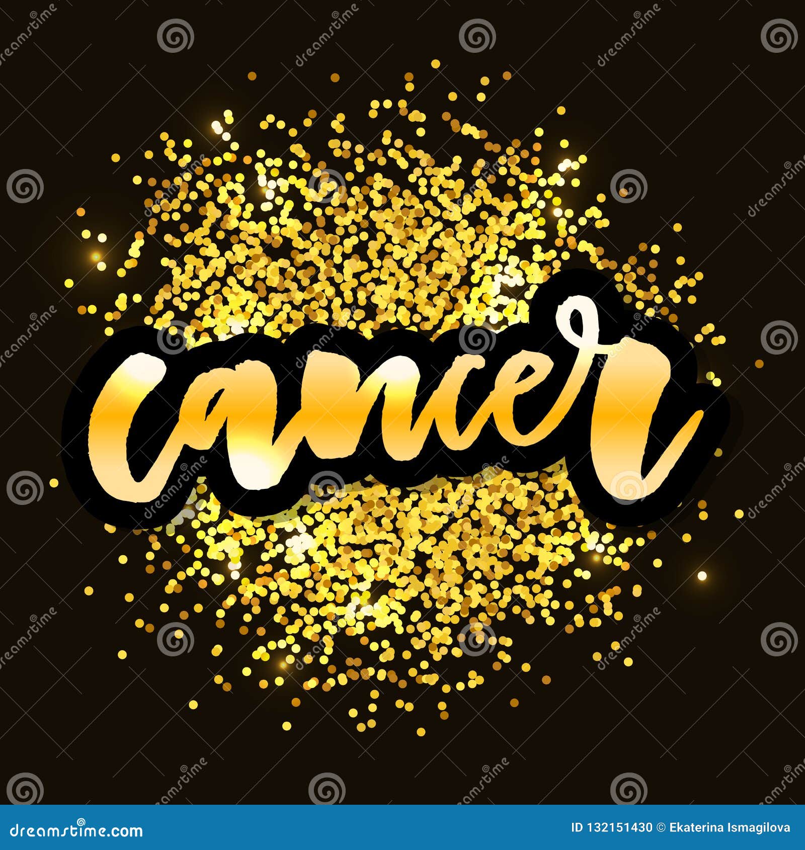 Cancer Lettering Calligraphy Brush Text Horoscope Zodiac Sign ...