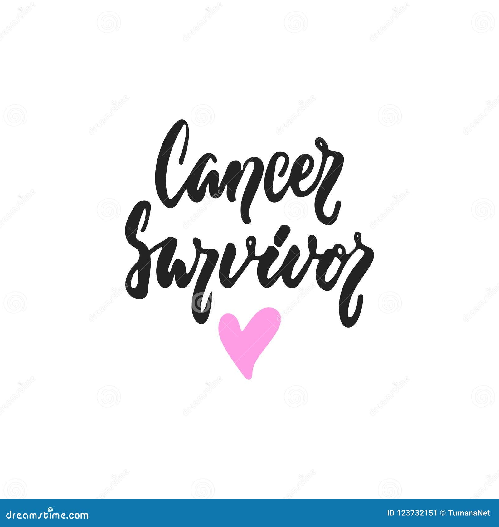 Cancer Survivor Hand Drawn October Breast Cancer Awareness Month Lettering Phrase Isolated On White Background Brush Stock Vector Illustration Of Element Handwritten 123732151