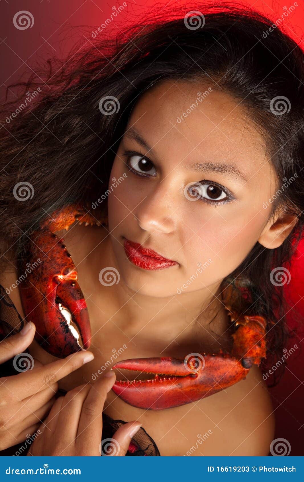 Cancer zodiac girl stock image. Image of people, lobster - 16619203