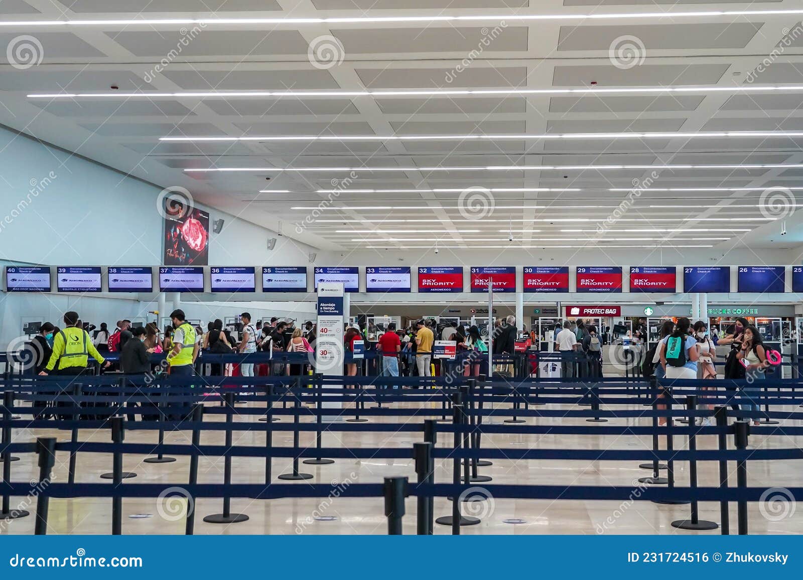 Terminal 4 Checkin Area at Cancun International Airport Editorial