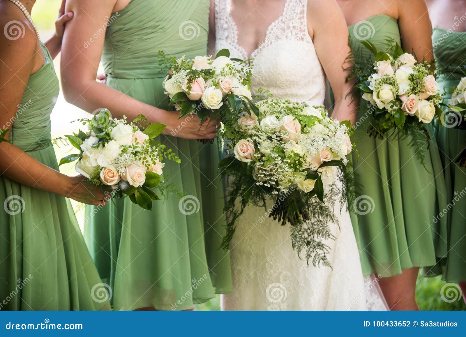 white rose bridesmaids