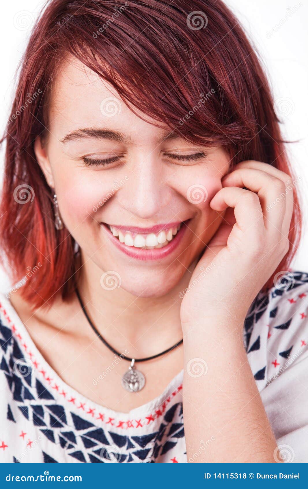 candid real laugh of natural happy woman