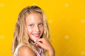 Candid Teen Girl with Perfect Teeth and Smile Looking To Camera. Face