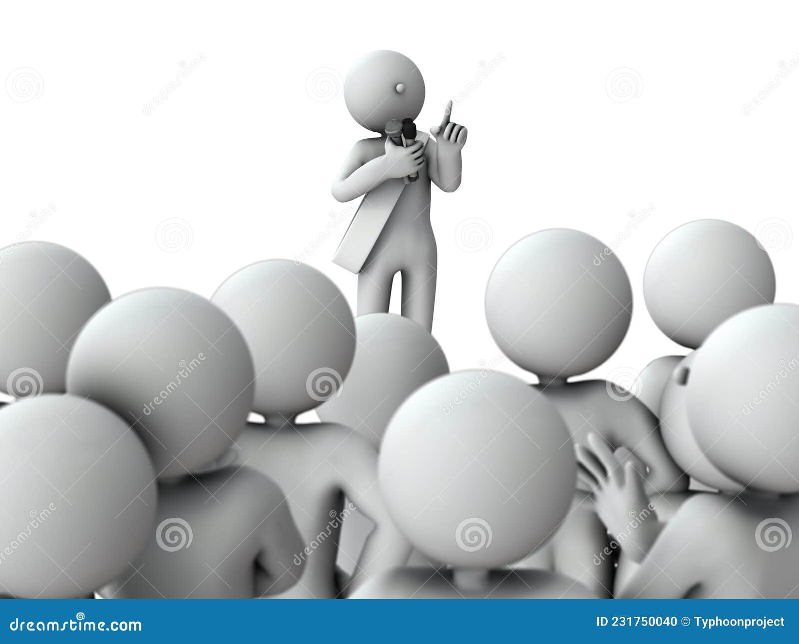candidates and their audience who are enthusiastic. white background.