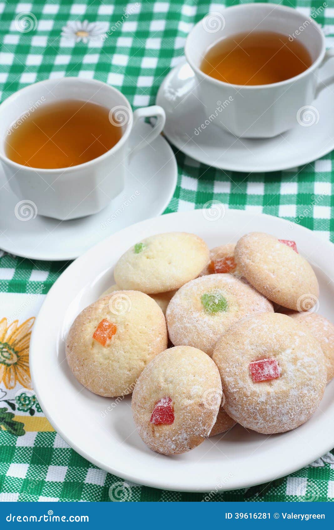 Candied Fruit Cookies stock image. Image of dishware 39616281