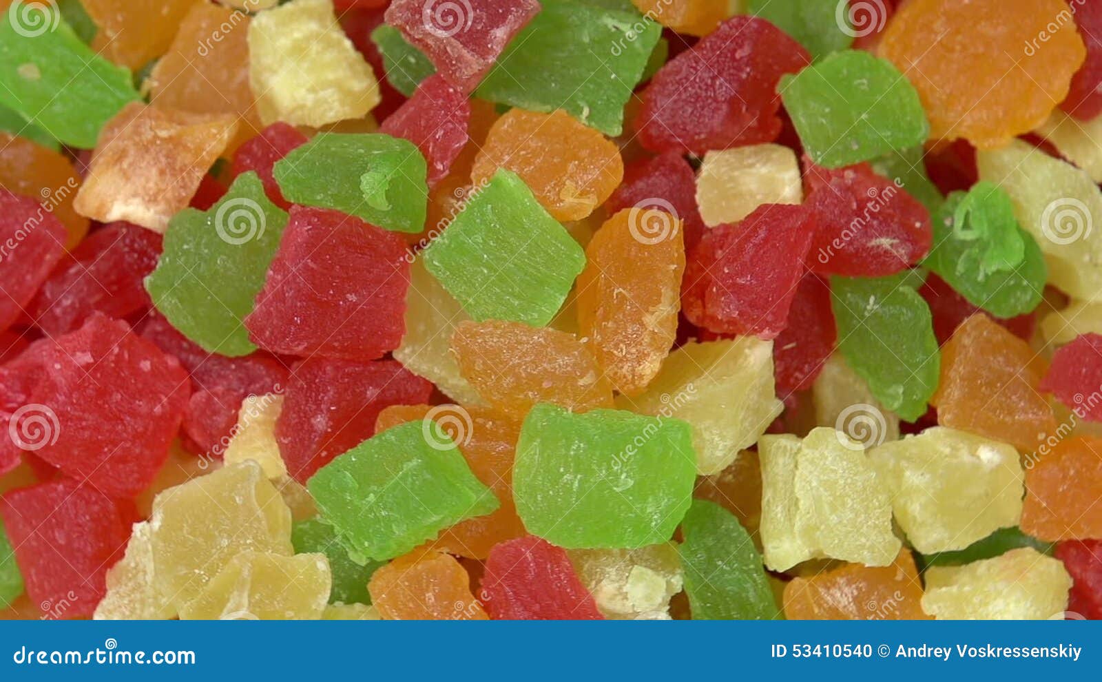 Candied Fruit Mix on a Plate Stock Footage Video of macro, group